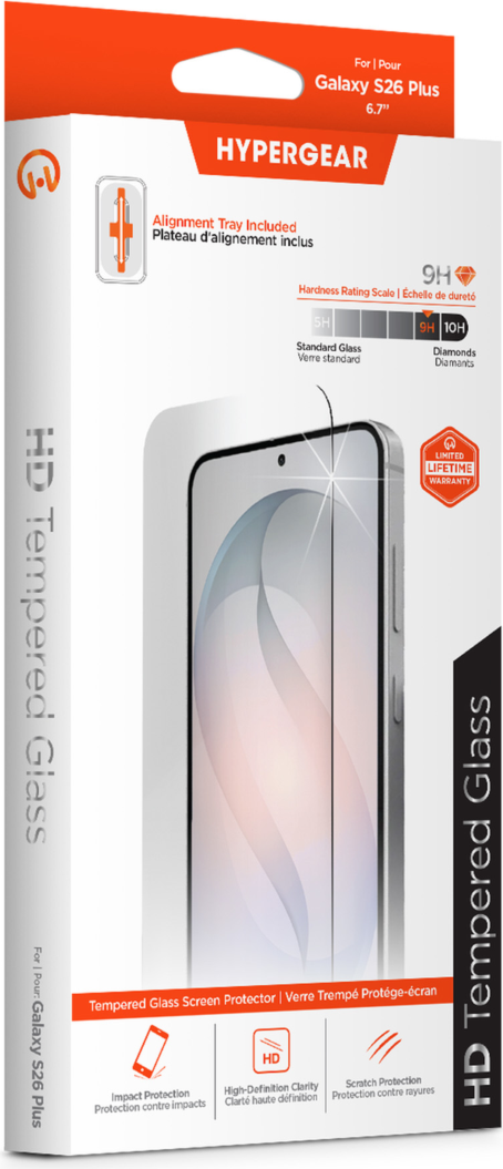 The HyperGear HD Tempered Glass Screen Protector is a tough, ultra-thin screen protector that safeguards devices against drops, scratches, and bumps.