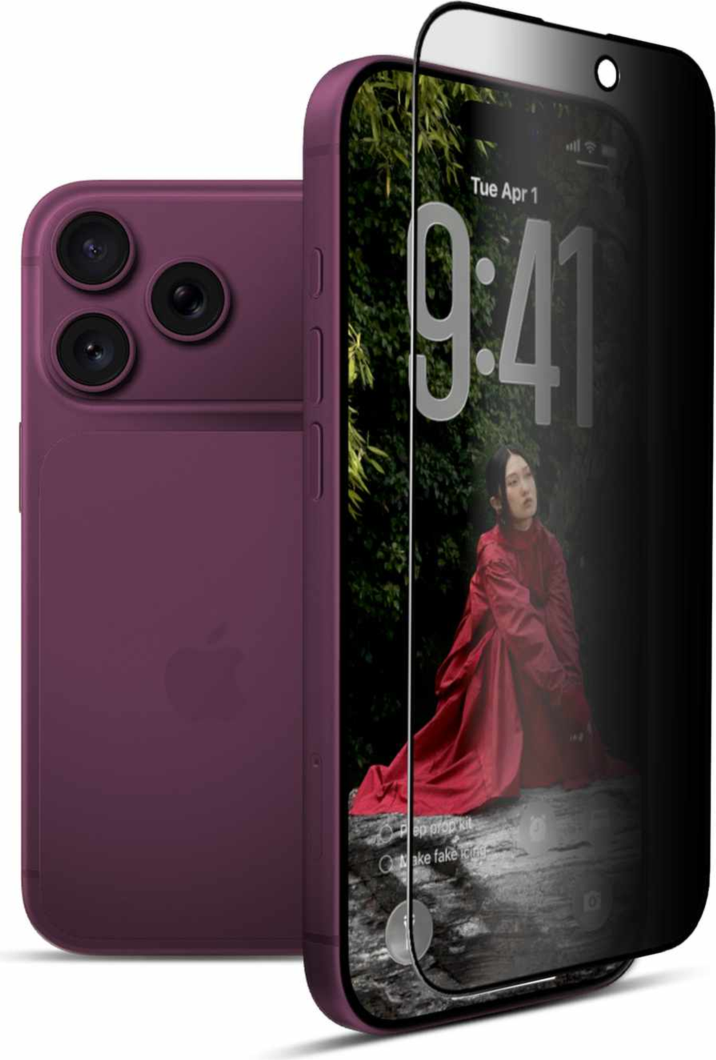 22 Cases - Privacy Glass Screen Protector with 2.5D Curved Edge for iPhone 18 Pro Max clear