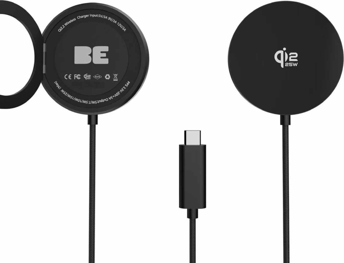 Blu Element - PowerPuck25 Wireless Charger with Kickstand Black