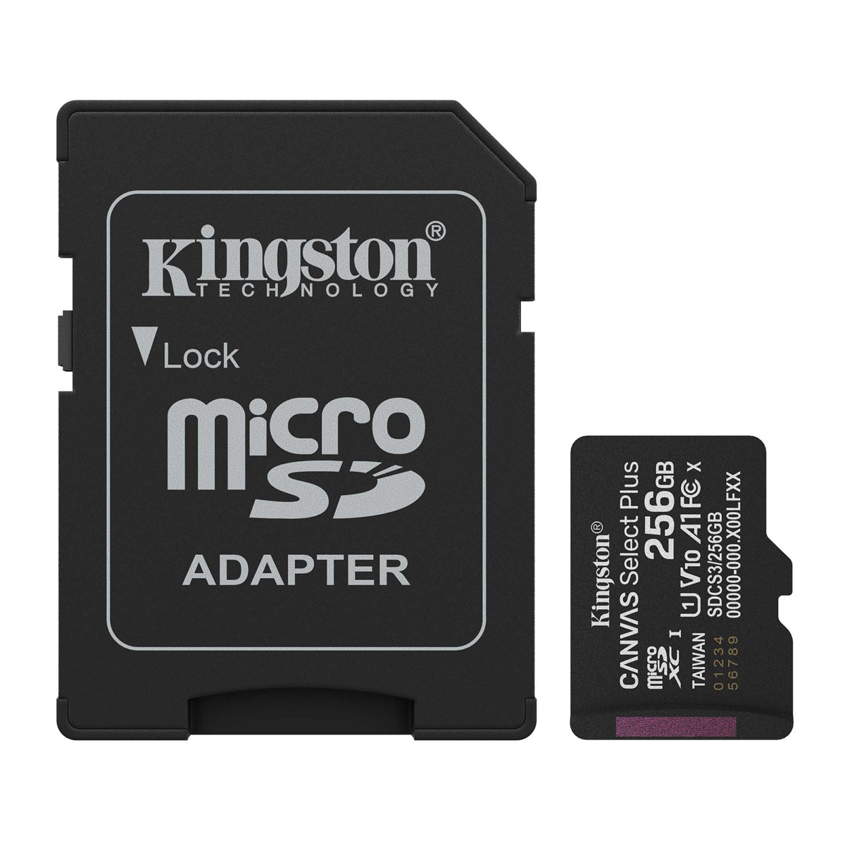 <p>Kingston’s Canvas Select Plus 256GB microSD card offers reliable performance, compatible with Android devices and cameras, with speeds up to 150MB/s1 and A1 app performance.</p>