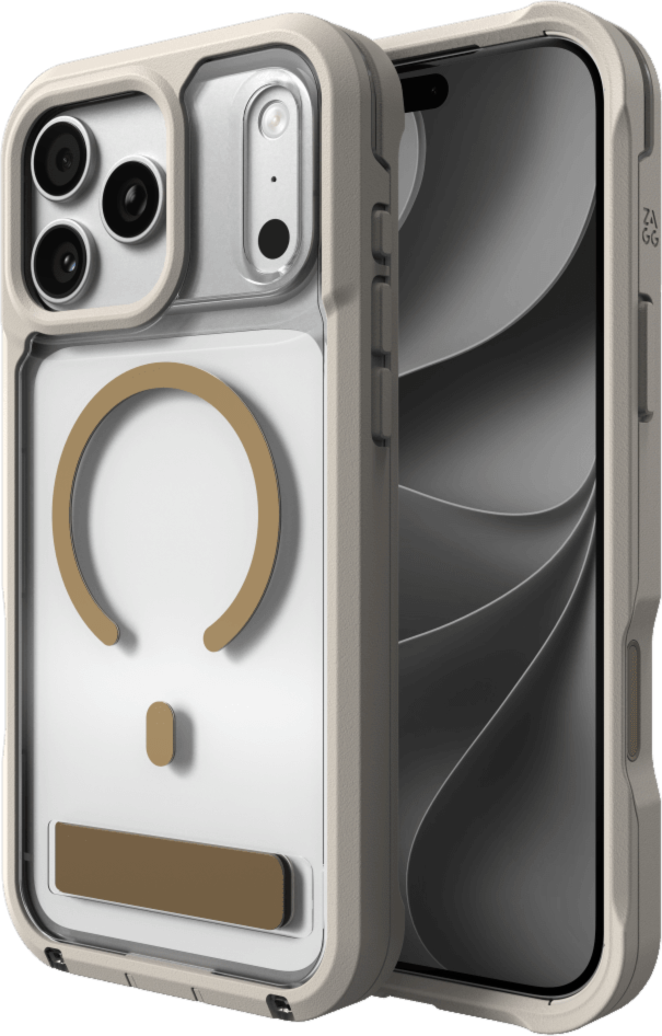 ZAGG - Étui Rainier Snap MagSafe avec support intégré pour Apple iPhone 18 Pro Max/17 Pro Max - Grès