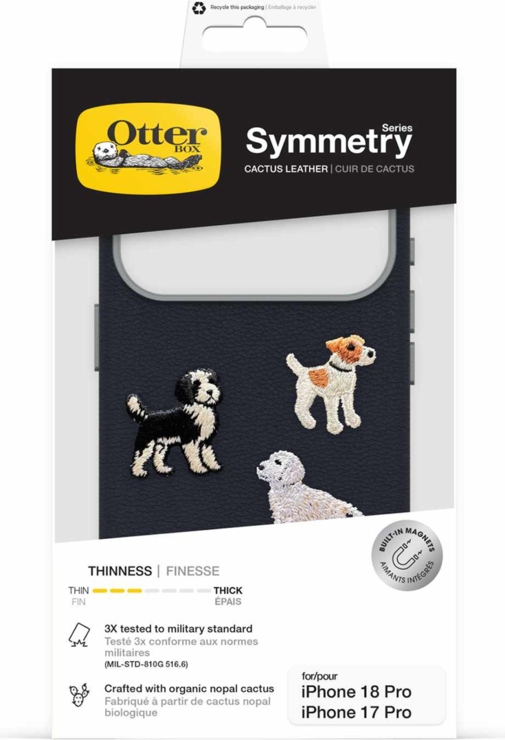 OtterBox - Étui MagSafe Symmetry en cuir de cactus brodé Barskerville pour iPhone 18 Pro/17 Pro