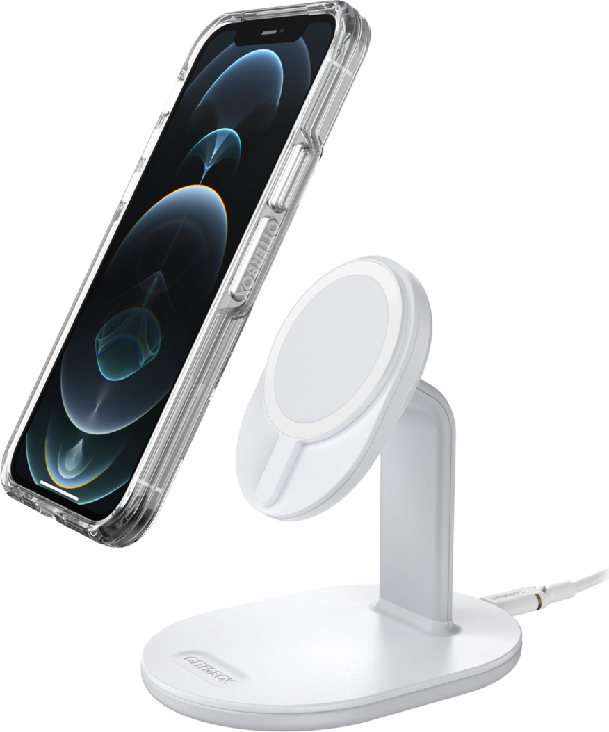 <p>The OtterBox 15W MagSafe Wireless Charging Station features a raised magnet pad for strong alignment and attachment.</p>