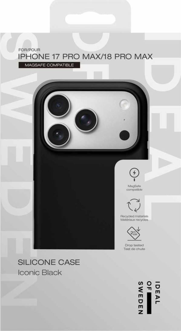 Ideal of Sweden - Étui MagSafe en silicone noir pour iPhone 18 Pro Max/17 Pro Max