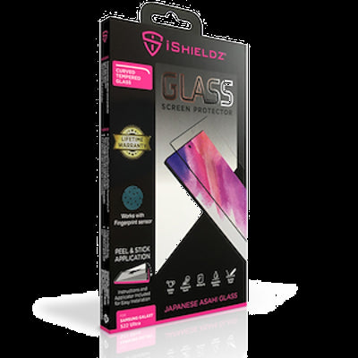 iShieldz CurvedTempered Glass Screen Protector Samsung Galaxy S22 Ultra with Applicator, Fingerprint