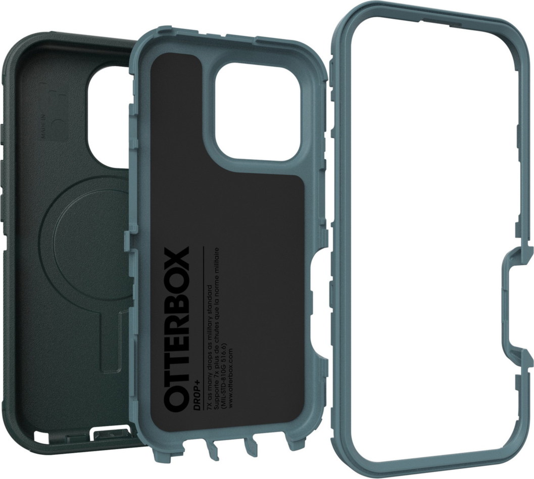 The OtterBox Defender Series Pro with MagSafe is the toughest case providing rugged protection against harsh drops. Equipped with MagSafe magnets and non-slip texturing.