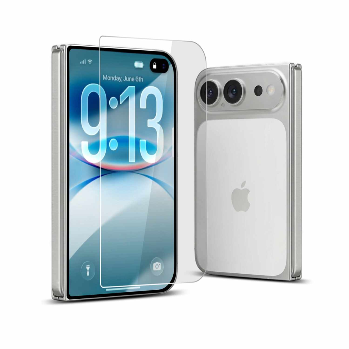 22 Cases - Tempered Glass Screen Protector (Outside Screen) for iPhone Duo clear