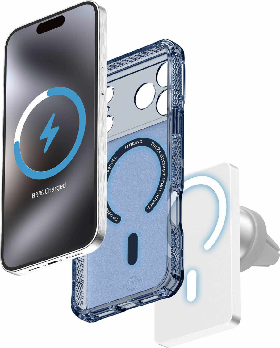 ITSKINS AP7XHBVARNVBL tui Hybrid_R Vapor MagSafe Bleu Marine pour iPhone 17 Pro