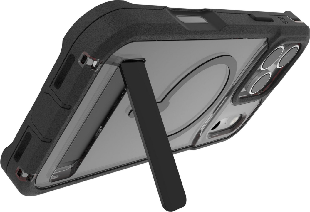 ZAGG - Rainier Snap MagSafe Case with Kickstand for Apple iPhone 17 Pro Max - Smoke Black