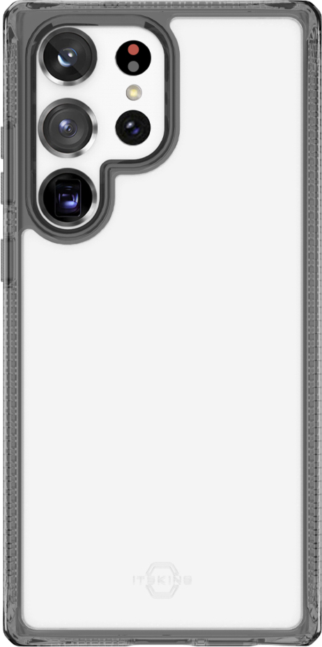Itskins - Galaxy S23 Ultra - Hybrid_R Clear DropSafe Case -  Black/Transparent