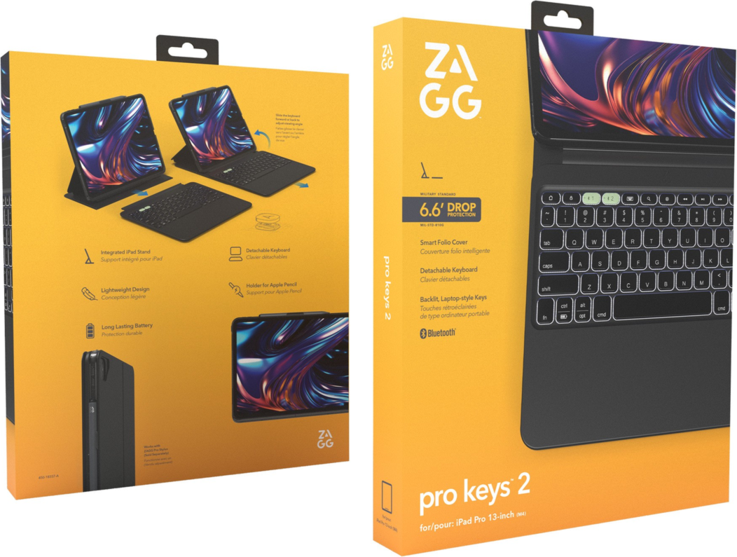 ZAGG KB Pro Keys 2 (sans Trackpad) iPad Pro 12,9 po M4 (2024) - Noir