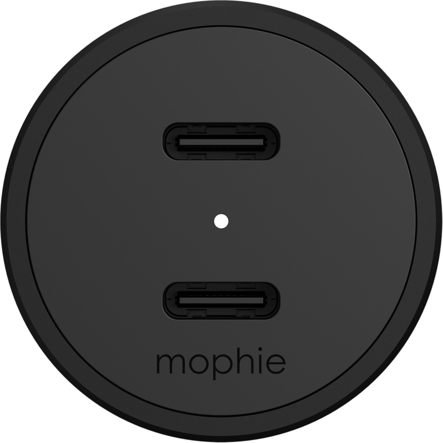 <p>Mophie's 60W Dual USB-A & USB-C PD Car Charger can simultaneously charge two devices, delivering up to 60W of shared power with one USB-A and one USB-C port.</p>