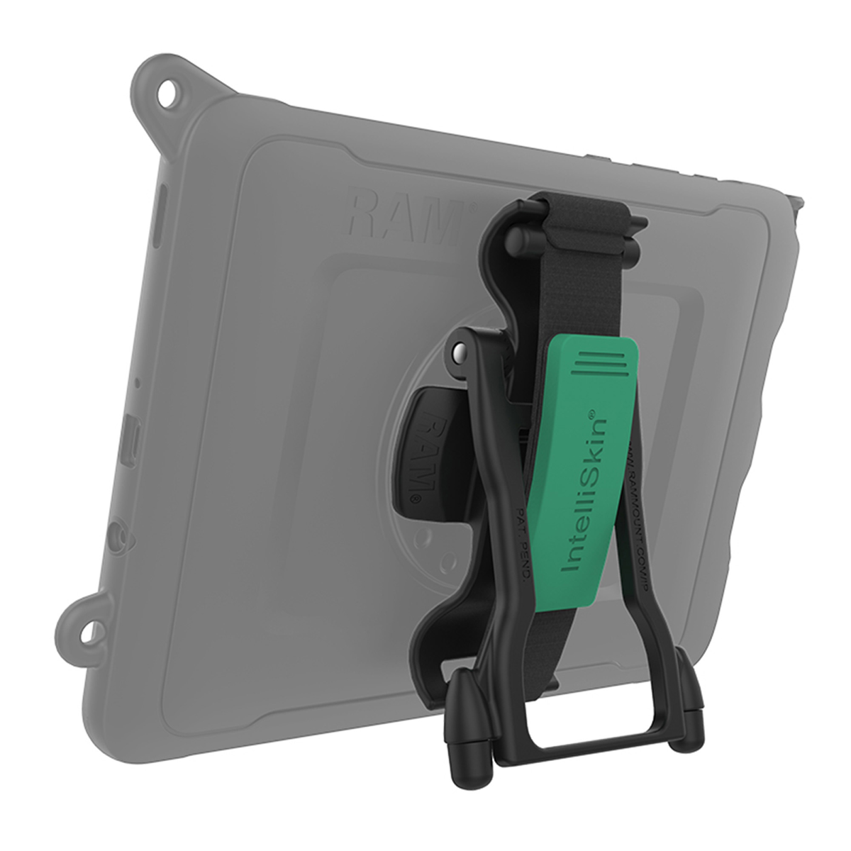 RAM GDS Hand-Stand Magnetic Hand Strap and Kick Stand for Tablets clear