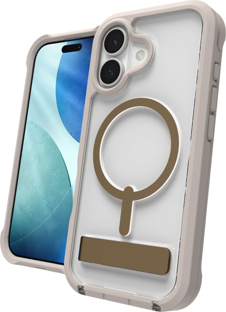 ZAGG - Rainier Snap MagSafe Case with Kickstand for Apple iPhone 17 - Sandstone
