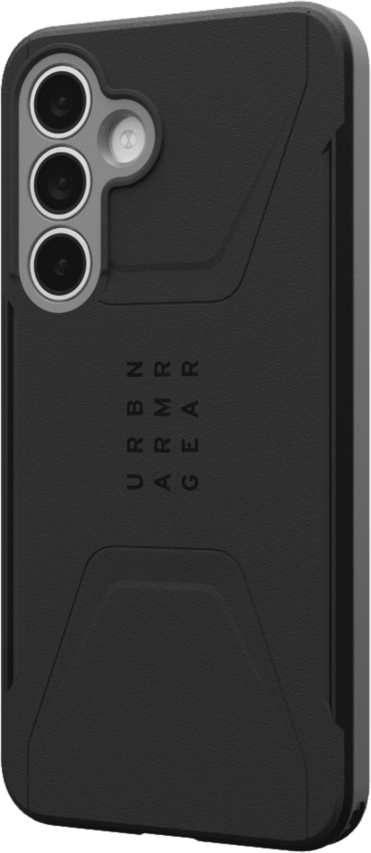 The UAG Civilian case is modern and rugged, featuring shock-absorbing construction in a lightweight design with a built-in magnetic module.