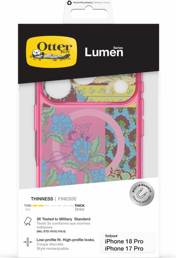 OtterBox - Étui Lumen transparent MagSafe Patchwork Petals pour iPhone 18 Pro/17 Pro