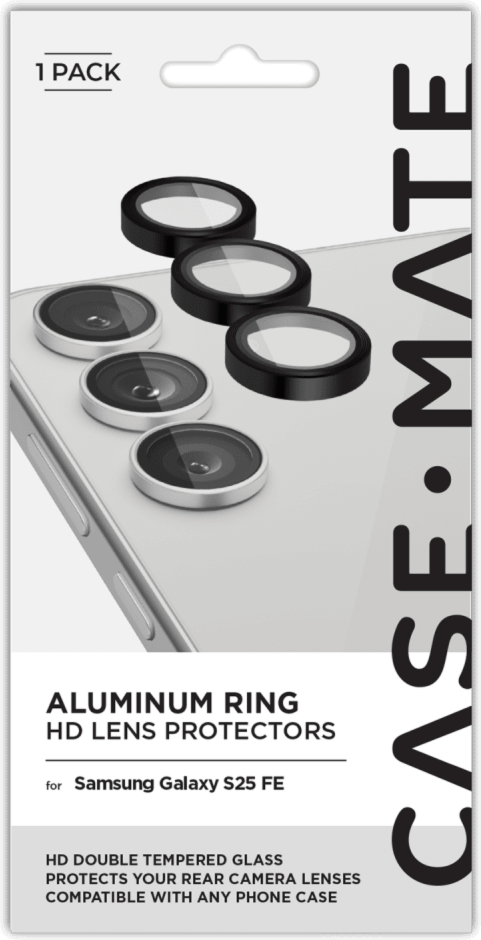 Keep the camera lens in tip-top shape with the Case-Mate Aluminum Ring Glass Lens Protector.