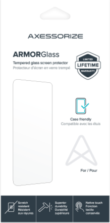 AXS’s Tempered Glass screen protector guarantees everyday defense against marks and scratches. Its ultra-thin design provides a native screen feel, while its adhesive film and plastic scraper ensure easy installation, free of any bubbling.