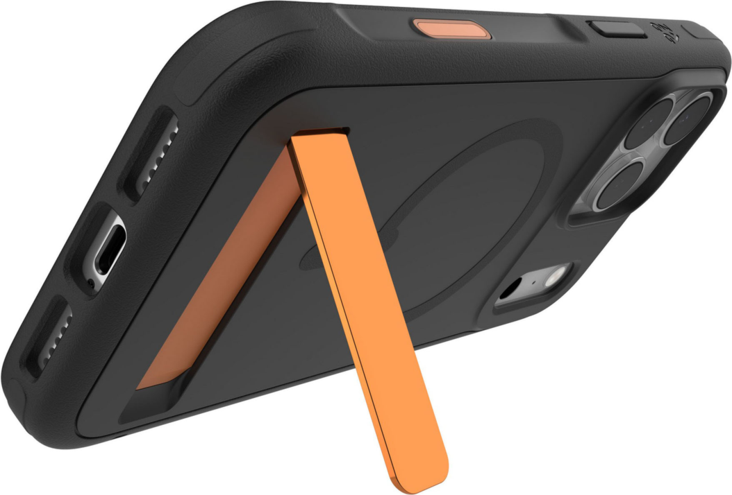 iPhone 17 Pro Max ZAGG Graphene Sedona Snap Kickstand Case - Flood Black/Orange