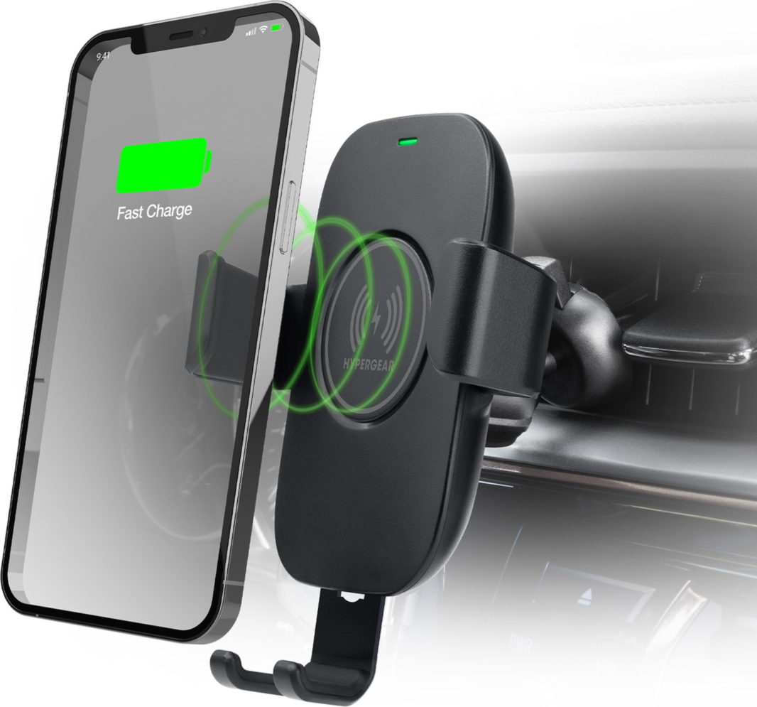 <p>Engineered to activate charging by the weight of your phone, HyperGear’s Gravity 15W Wireless Fast Charge Mount can safely deliver up to 15W of power wirelessly.</p>