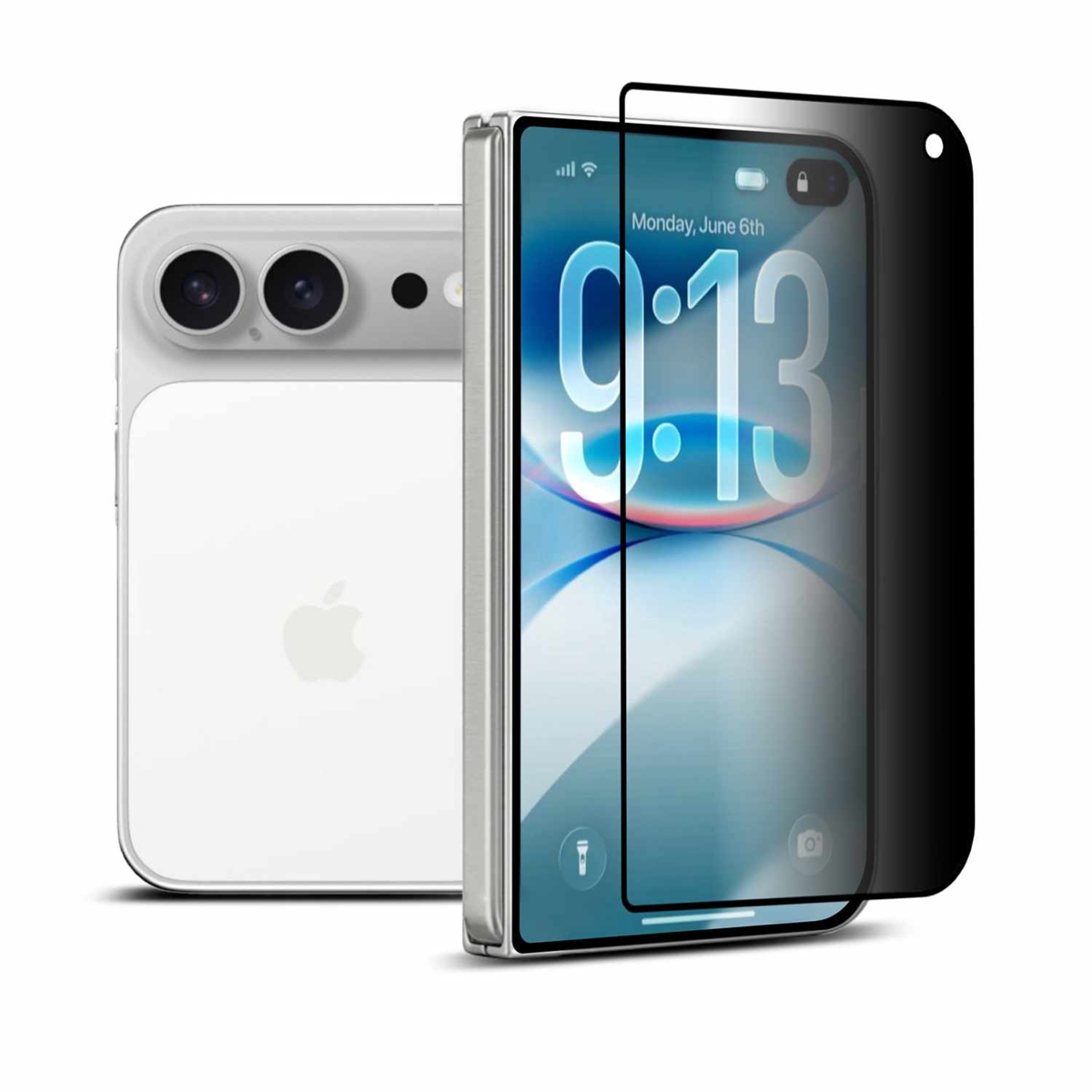 22 Cases - Privacy Glass Screen Protector with 2.5D Curved Edge for iPhone Duo clear
