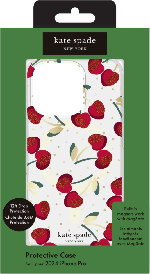 Kate Spade KS054430 Étui de Protective avec MagSafe Cherry Dot pour iPhone 16 Pro