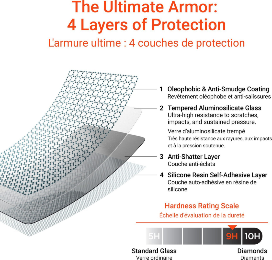 The HyperGear Tempered Glass Screen Protector is a tough, ultra-thin screen protector that safeguards devices against drops, scratches, and bumps.