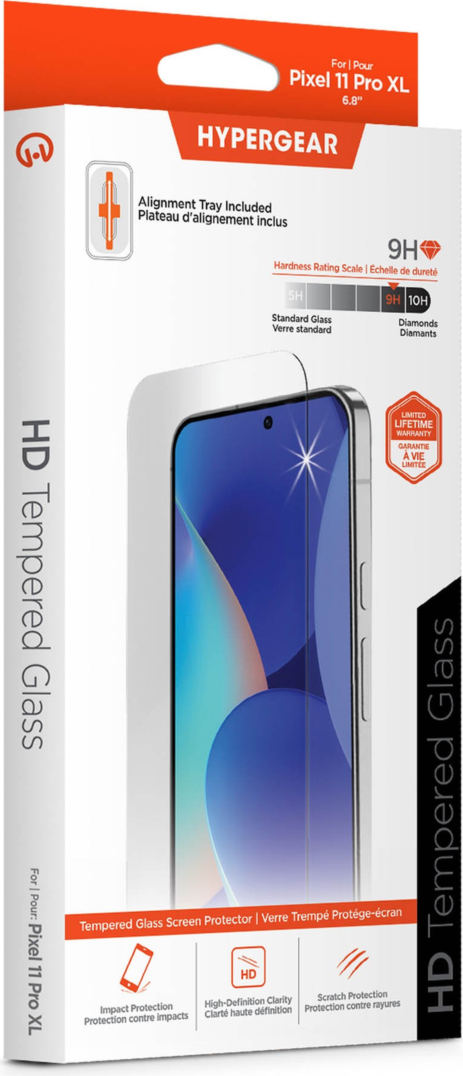 The HyperGear HD Tempered Glass Screen Protector is a tough, ultra-thin screen protector that safeguards devices against drops, scratches, and bumps.
