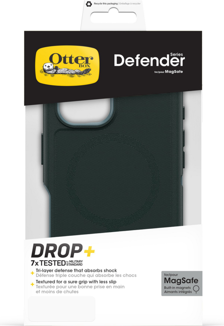 The OtterBox Defender Series Pro with MagSafe is the toughest case providing rugged protection against harsh drops. Equipped with MagSafe magnets and non-slip texturing.