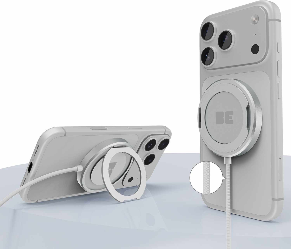 Blu Element - PowerPuck25 Wireless Charger with Kickstand White
