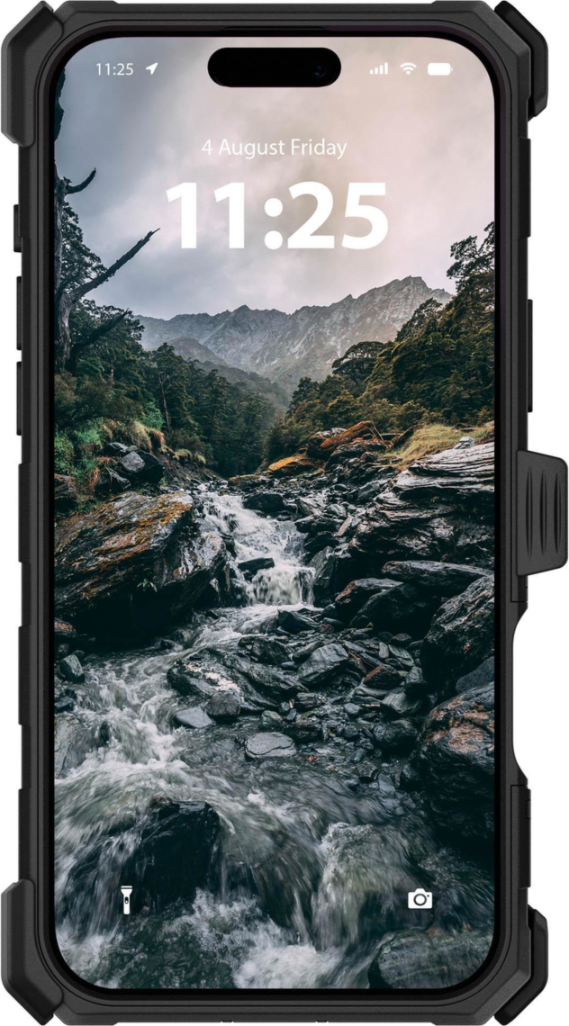 21ft Drop Protection,
Strong Built-In Magnets For MagSafe,
Featuring Durable Carbon Fibers For
Impact Protection,
Dual Layer Impact Protection,
Made From Recycled Materials,
Anti-Scratch Coating,
Textured Sides For Enhanced Grip,
Included Phone Holster/Stand, and
Lifetime Warranty.