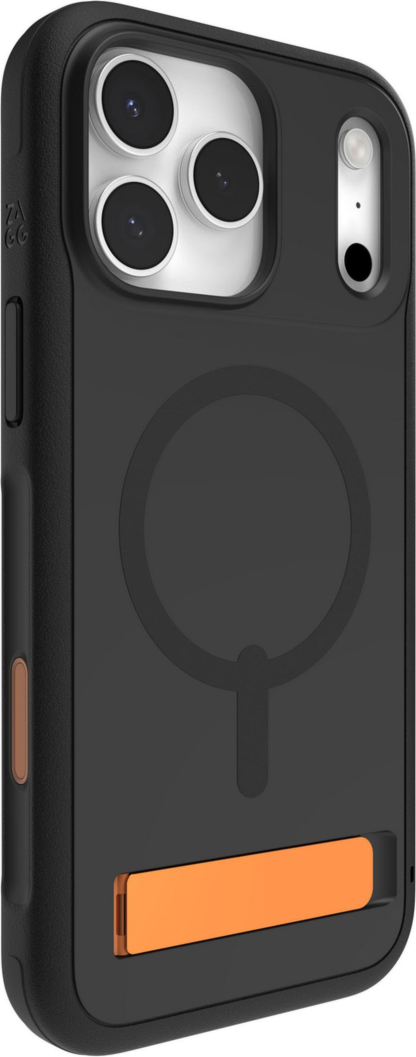iPhone 17 Pro Max ZAGG Graphene Sedona Snap Kickstand Case - Flood Black/Orange
