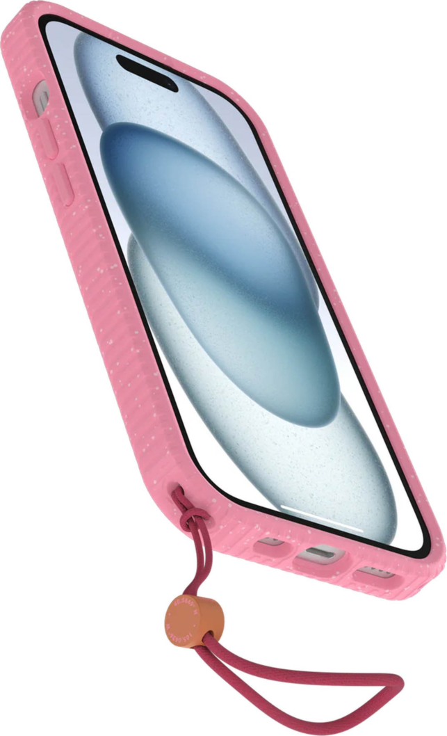 The OtterBox Sole Series features a grippy, high-ridge tread and unique ombré fabric back for secure style. It offers MagSafe compatibility and a removable lanyard loop.