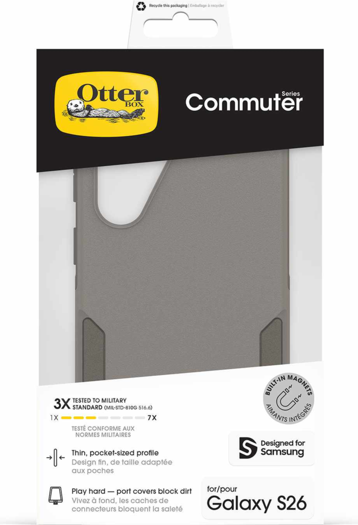 OtterBox 7799803 Étui Commuter avec Magnets Comfort Gris pour Samsung Galaxy S26