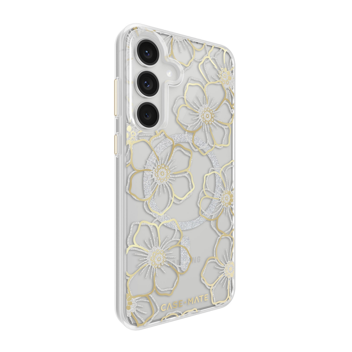 The Case-Mate Floral Gems MagSafe case features an eye-catching floral design accented with shimmering gemstones, creating a stunning complement to any device.