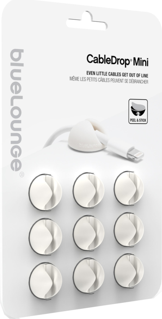 Bluelounge CDMWH Cabledrop Cableclip Mini Blanc