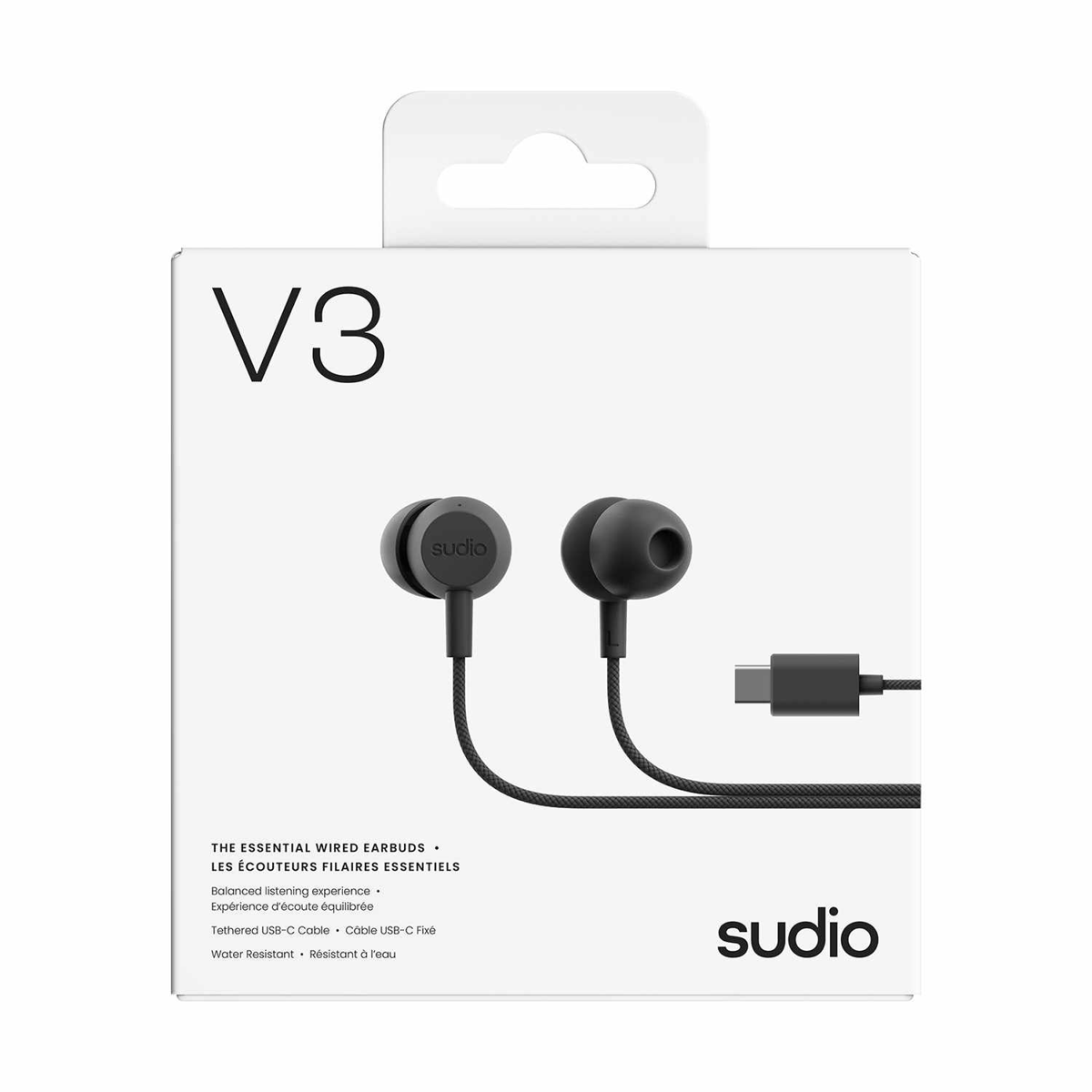 Sudio - V3s Essential Wired Earbuds - Black