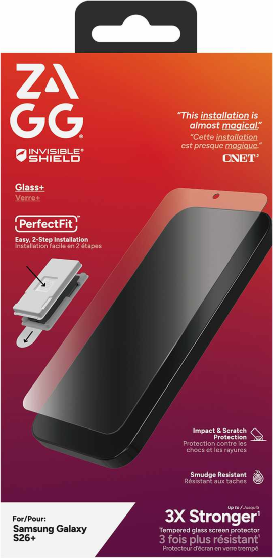 ZAGG 200121078 Protection D'écran InvisibleShield Glass Elite Biometric pour Samsung Galaxy S26+