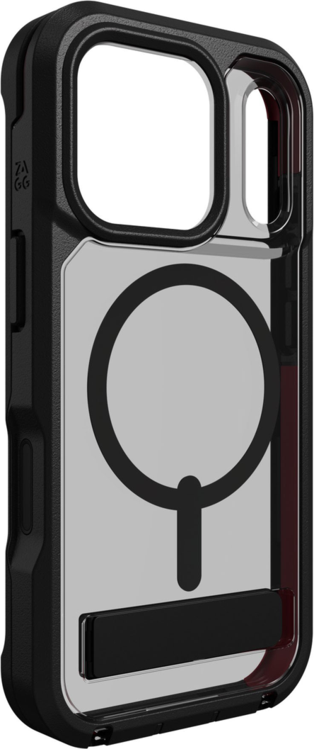 ZAGG - Rainier Snap MagSafe Case with Kickstand for Apple iPhone 17 Pro - Smoke Black