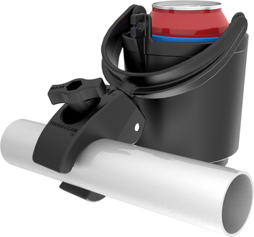 The compact design of the RAM Level Cup 16oz Drink Holder with RAM Tough-Claw Mount allows easy installation in a wide variety of applications including motorcycles, kayaks and boats, bicycles and more.