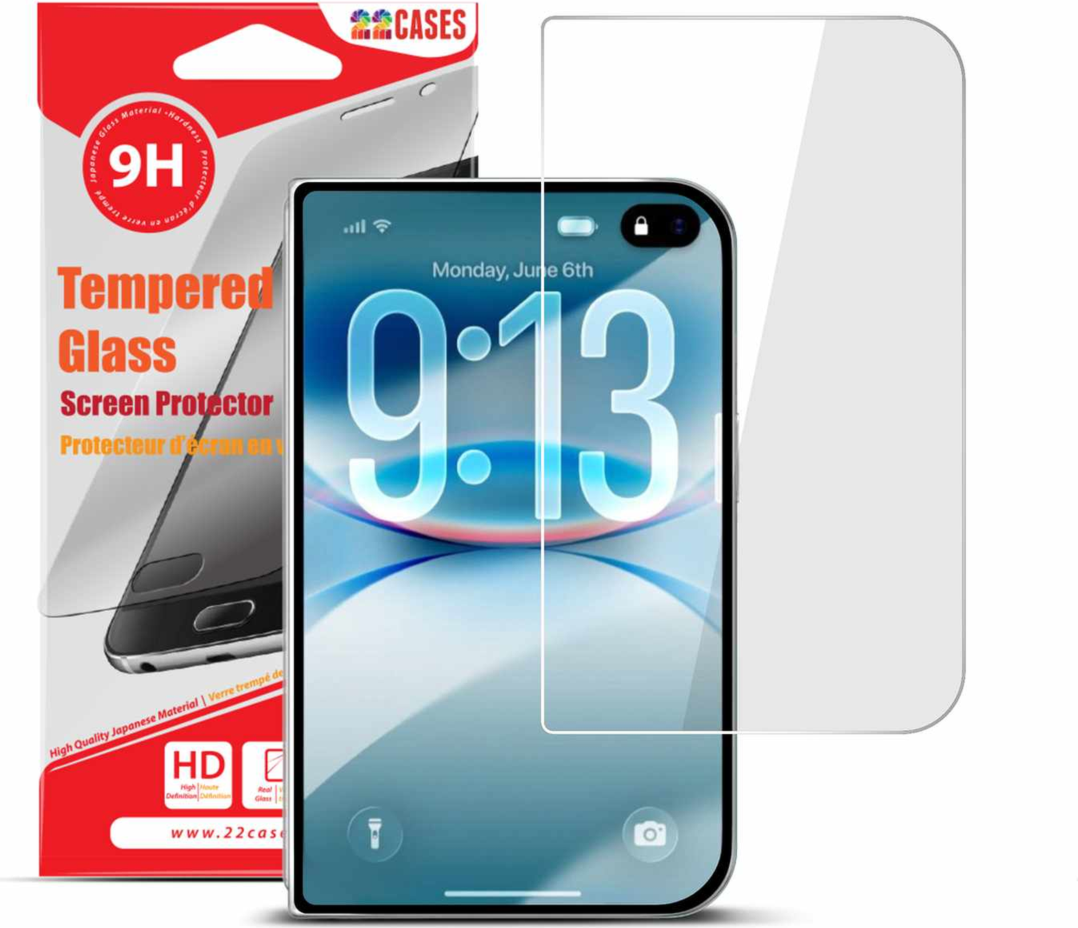 22 Cases - Protecteur d’écran en verre trempé (écran extérieur) pour iPhone Duo transparent