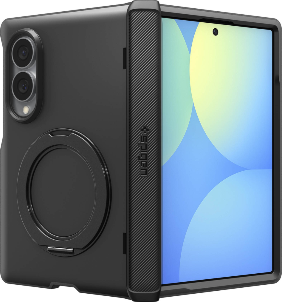 The Spigen Slim Armor Pro S MagFit delivers rugged dual-layer protection with advanced hinge coverage, a 360° rotating kickstand, and MagFit compatibility.