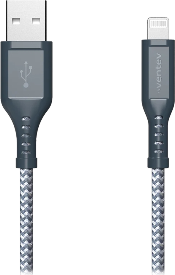 Ventev - High Speed USB A to USB C Braided Cable 6ft - Gray