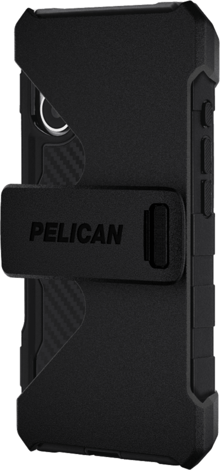 The Pelican Shield MagSafe Case offers 24-foot drop protection, featuring a dual-layer defense, carbon fiber, a textured grip, a versatile belt clip/stand, and MagSafe charging compatibility.