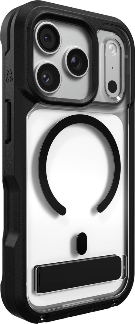 ZAGG - Rainier Snap MagSafe Case with Kickstand for Apple iPhone 18 Pro/17 Pro - Black
