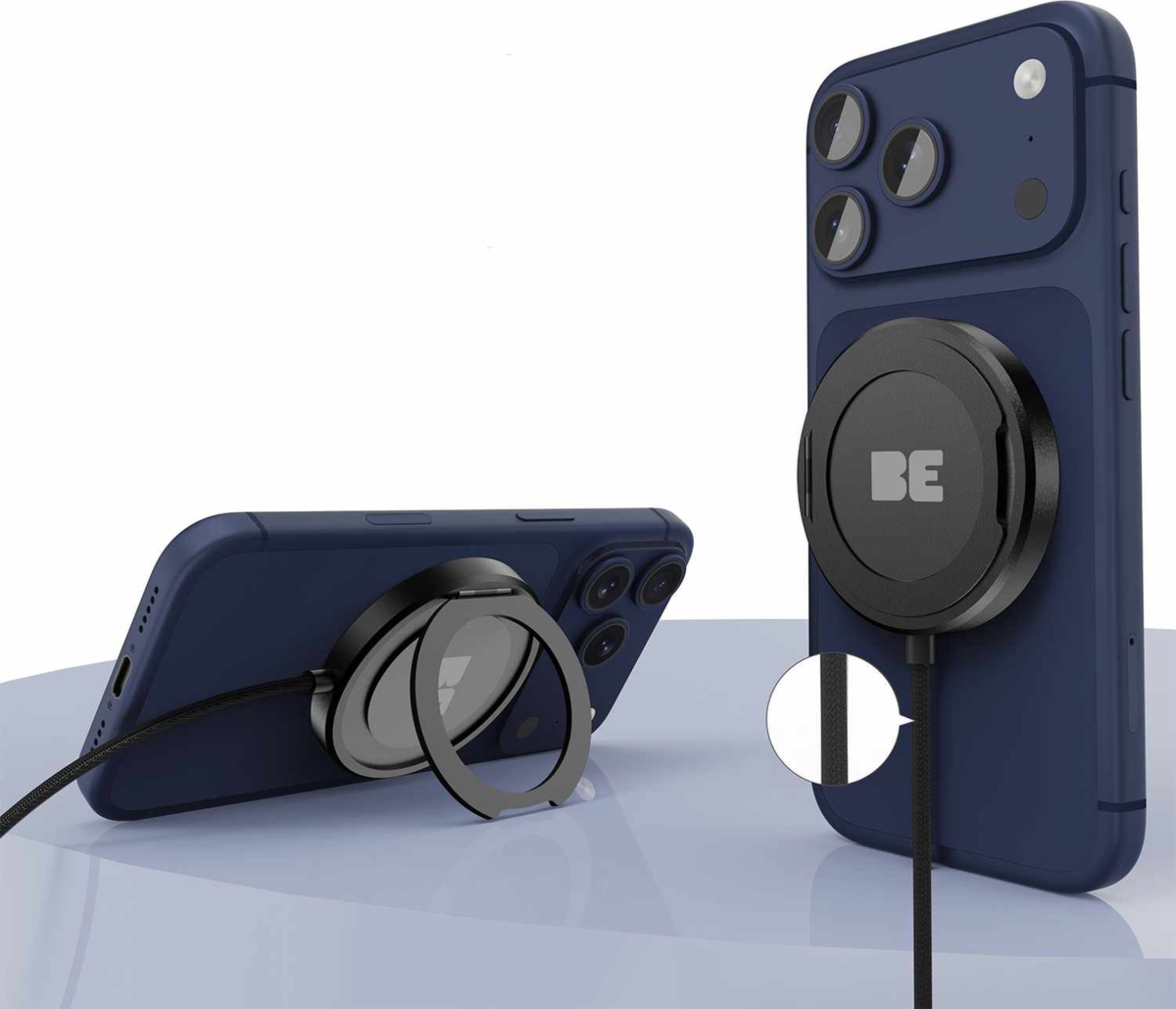 Blu Element - PowerPuck25 Wireless Charger with Kickstand Black