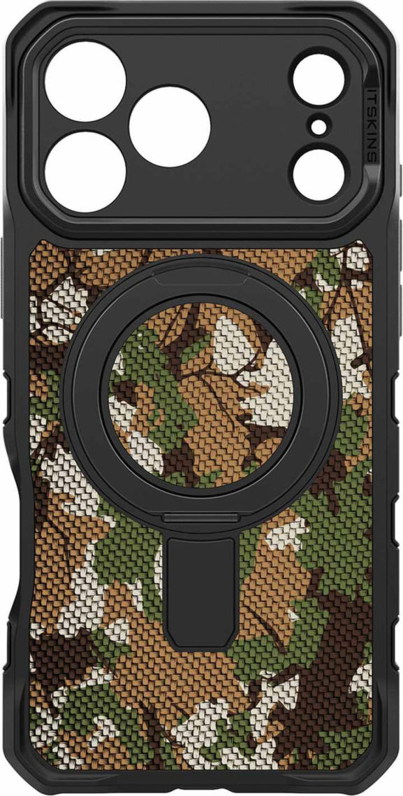 ITSKINS - Supreme_R Stand Nylon MagSafe Case for Apple iPhone 17 Pro - Camouflage Green