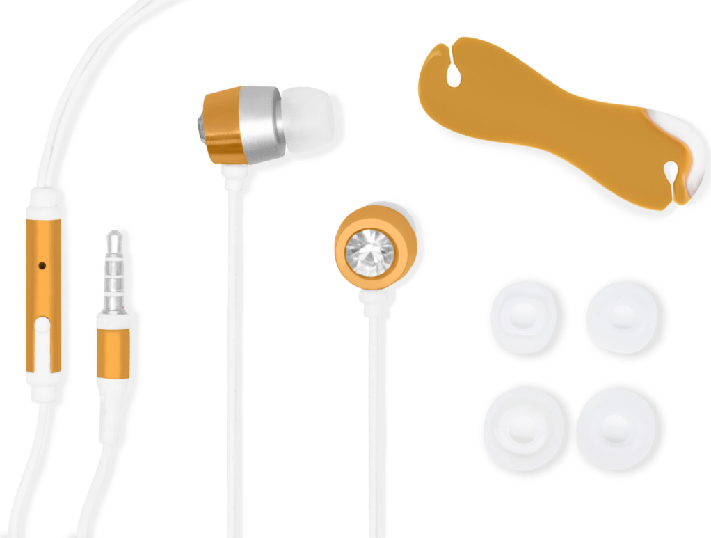 Adreama Headphones with Diamond Jewelry and Winder - Orange