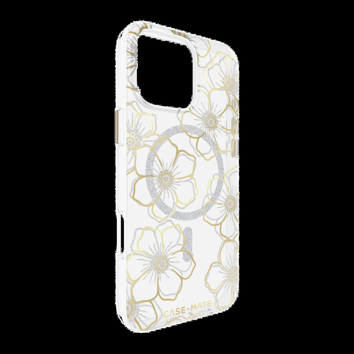 The Case-Mate Floral Gems MagSafe case features an eye-catching floral design accented with shimmering gemstones, creating a stunning complement to any device.