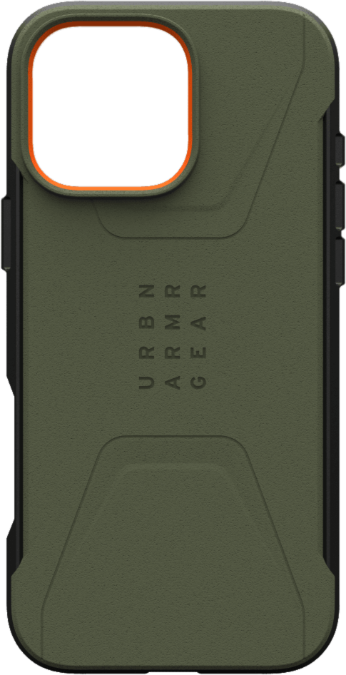 The modern yet rugged UAG Civilian case features shock absorbing construction in a lightweight design that is compatible with MagSafe charging.